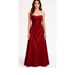 Beautiful Alfred Angelo Crimson Red Formal Prom Quinceañera Dress Gown, Size XS